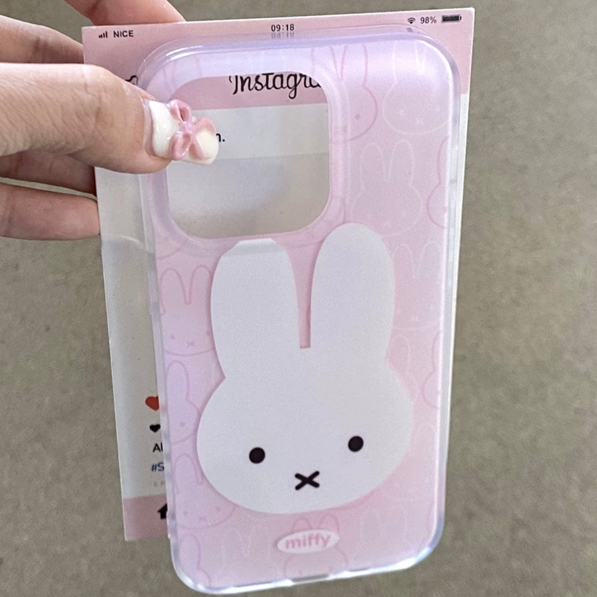 Cute Pink Miffy iPhone Case