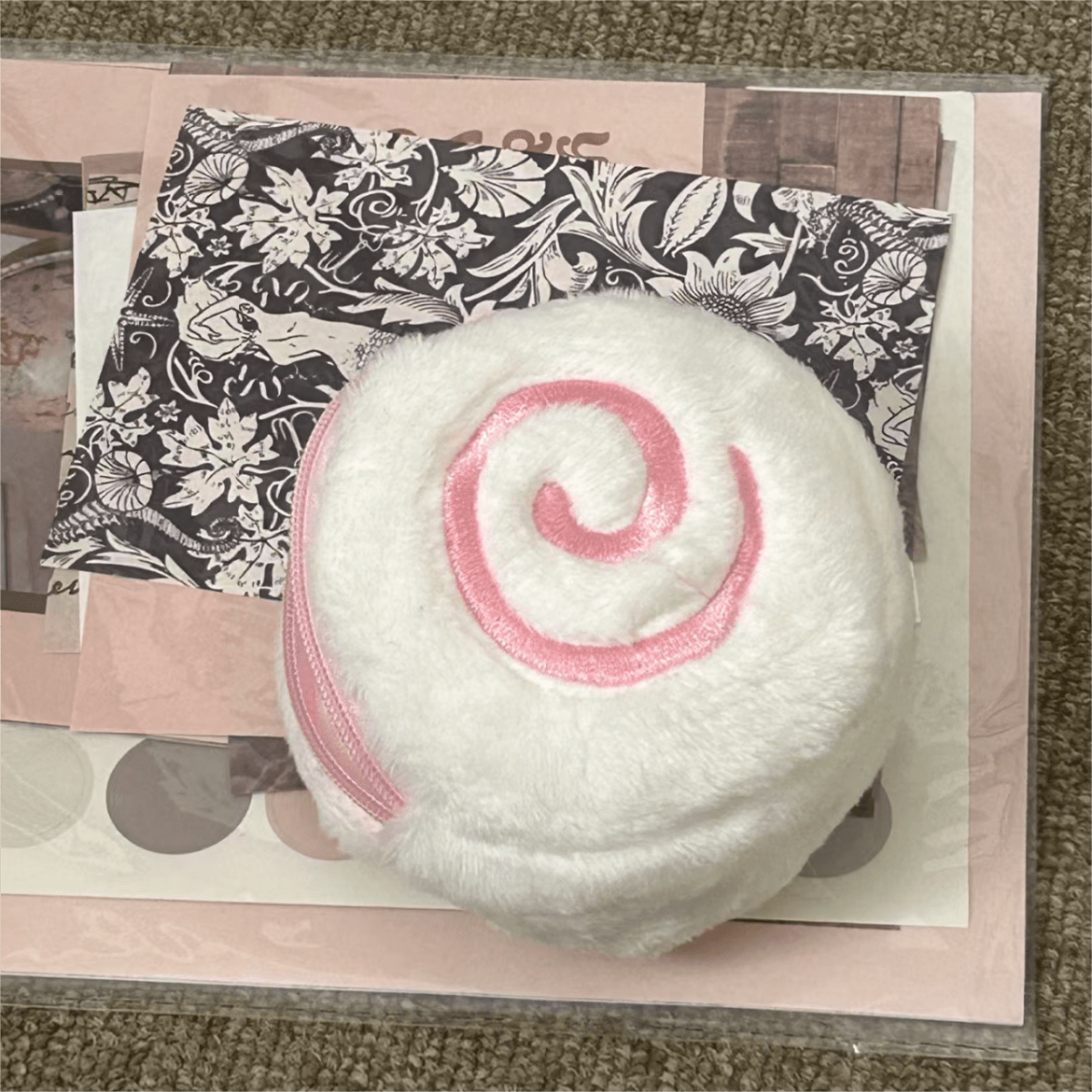 Cute Pink Narutomaki Plush Earphone Case Coin Purse - ArtGalleryZen