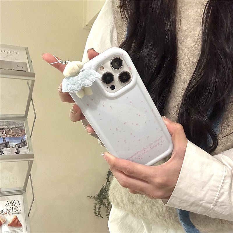 Cute Plush Angel Wings Teddy Bear iPhone Case - ArtGalleryZen