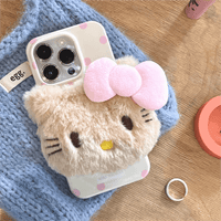 Thumbnail for Cute Plush Hello Kitty Stand iPhone Case - ArtGalleryZen