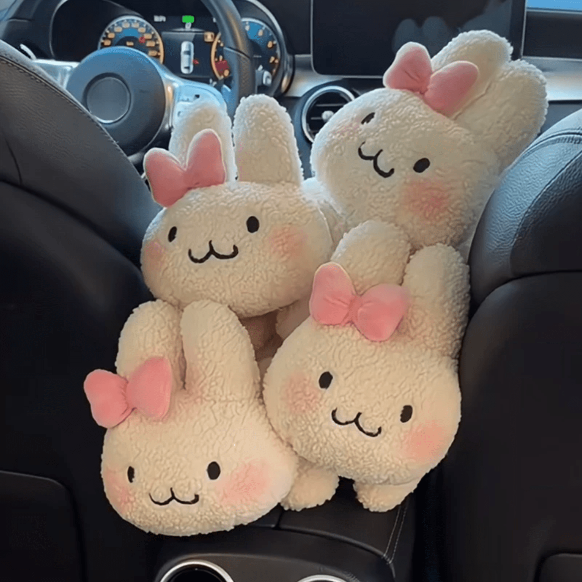 Cute Plush Rabbit Car Tissue Holder Tissue Bag - ArtGalleryZen