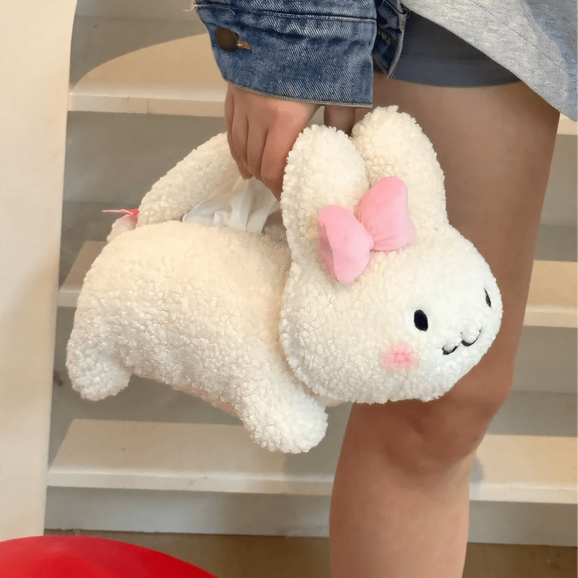 Cute Plush Rabbit Car Tissue Holder Tissue Bag - ArtGalleryZen