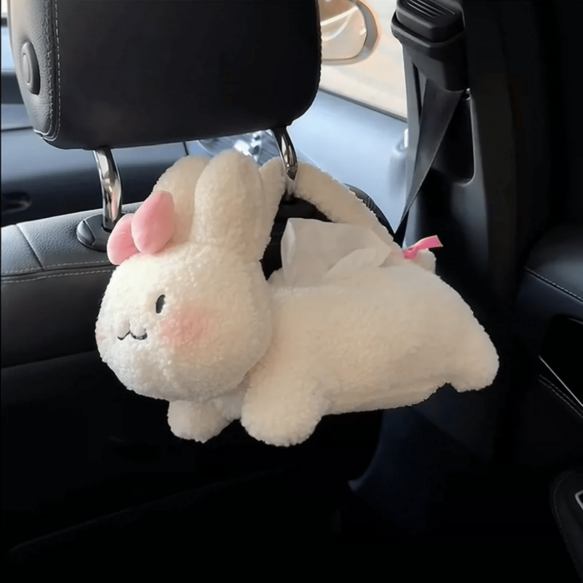 Cute Plush Rabbit Car Tissue Holder Tissue Bag