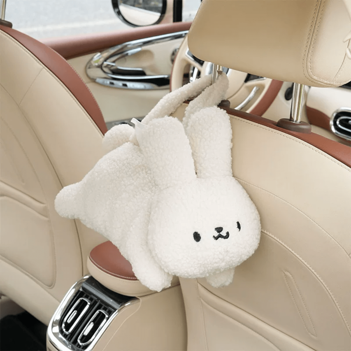 Cute Plush Rabbit Car Tissue Holder Tissue Bag