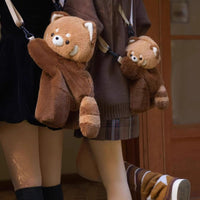 Thumbnail for Cute Plush Raccoon Panda Crossbody Bag Backpack - ArtGalleryZen