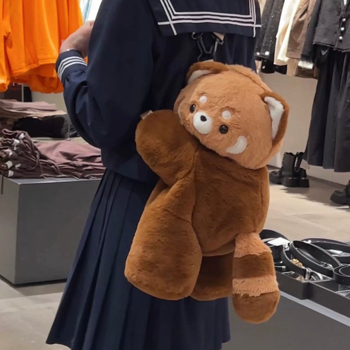 Cute Plush Raccoon Panda Crossbody Bag Backpack - ArtGalleryZen