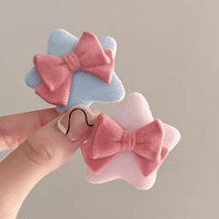 Thumbnail for Cute Plush Star Bowknot Hair Clip Set - ArtGalleryZen