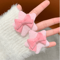 Thumbnail for Cute Plush Star Bowknot Hair Clip Set - ArtGalleryZen