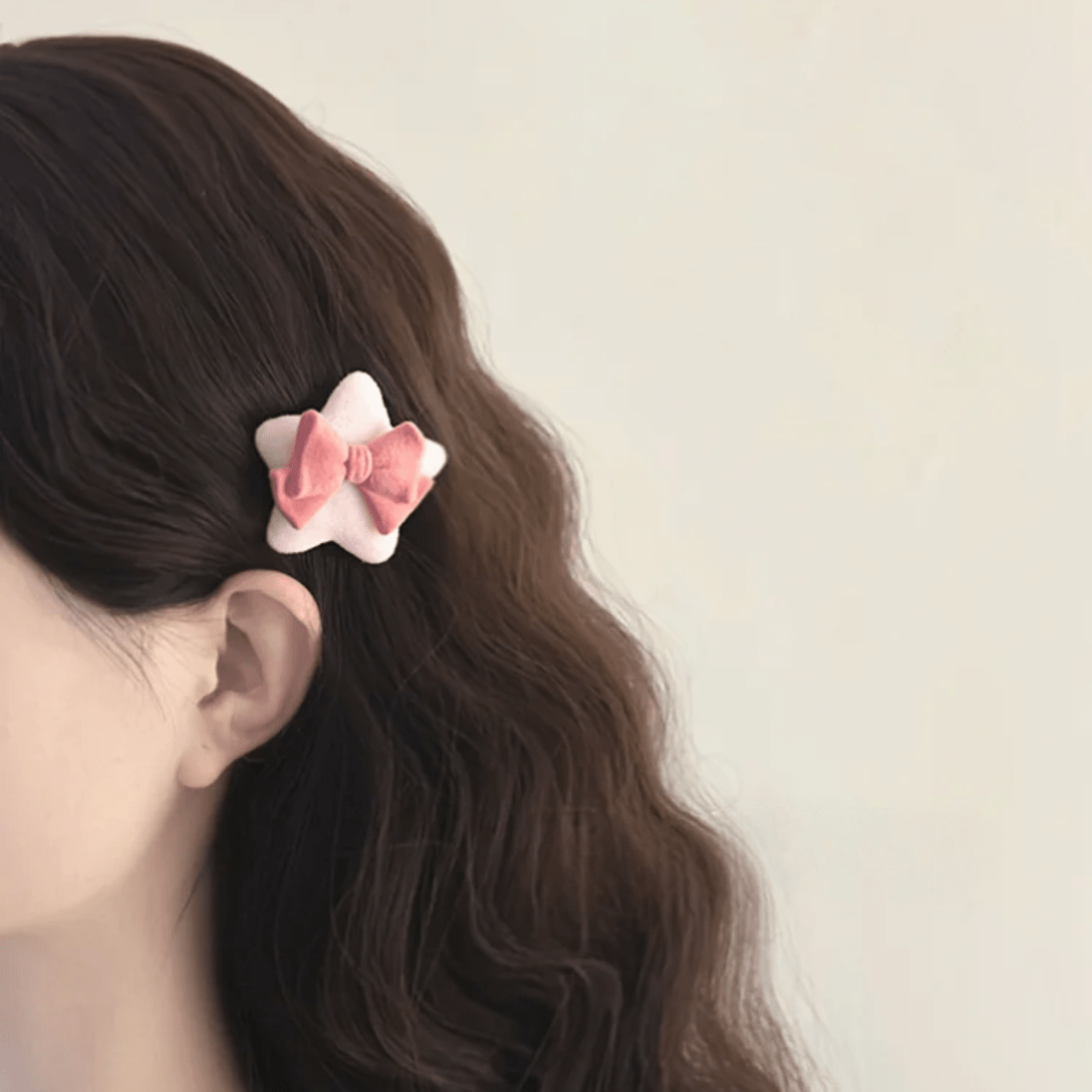 Cute Plush Star Bowknot Hair Clip Set - ArtGalleryZen