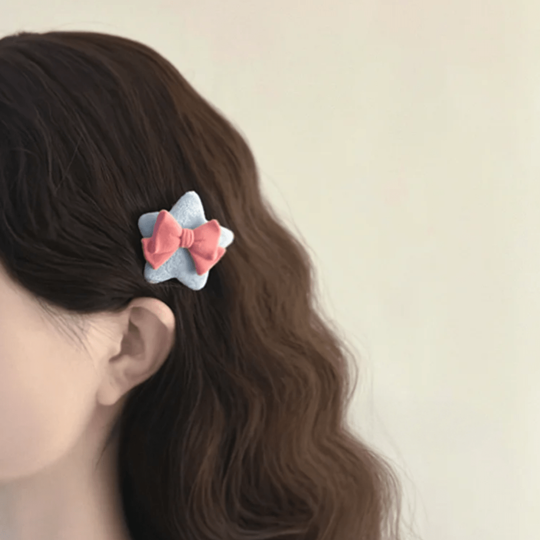 Cute Plush Star Bowknot Hair Clip Set - ArtGalleryZen