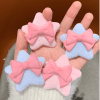 Thumbnail for Cute Plush Star Bowknot Hair Clip Set - ArtGalleryZen