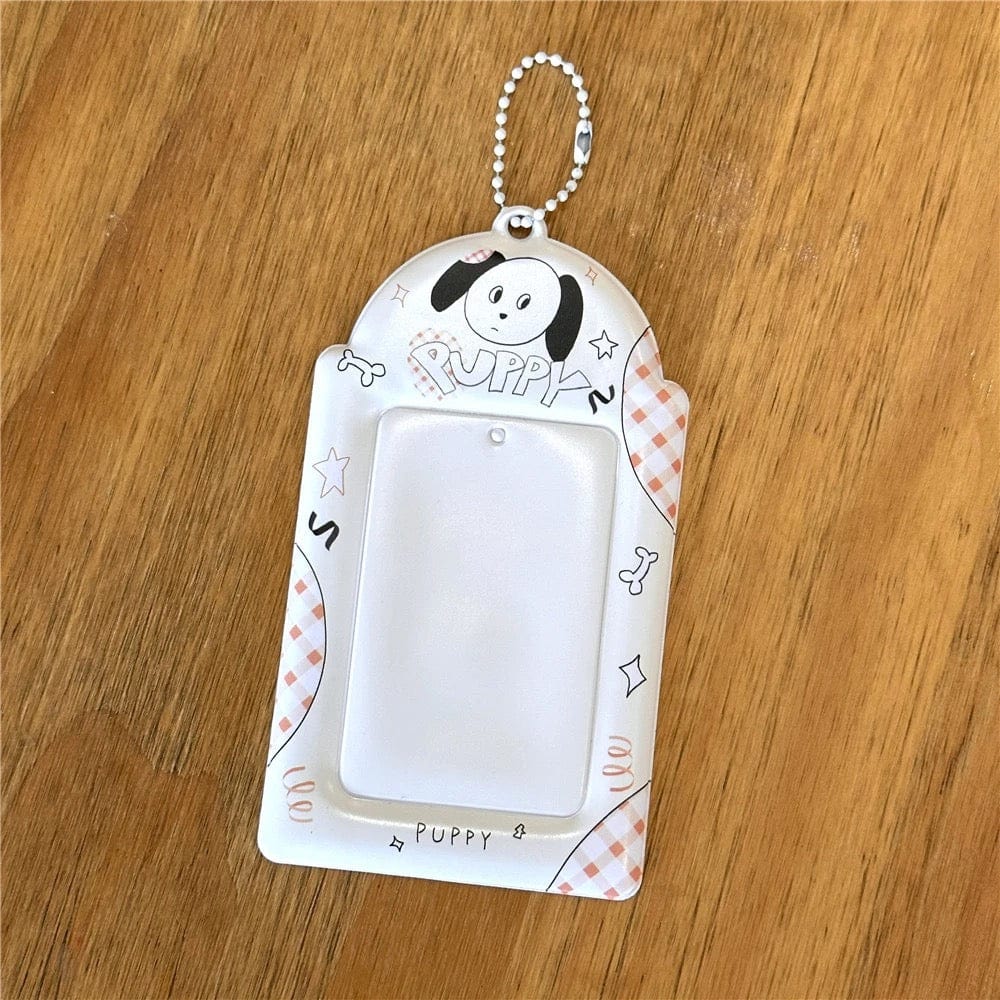 Cute Puppy Angel Bowknot Kpop Keychain Photocard Holder - ArtGalleryZen