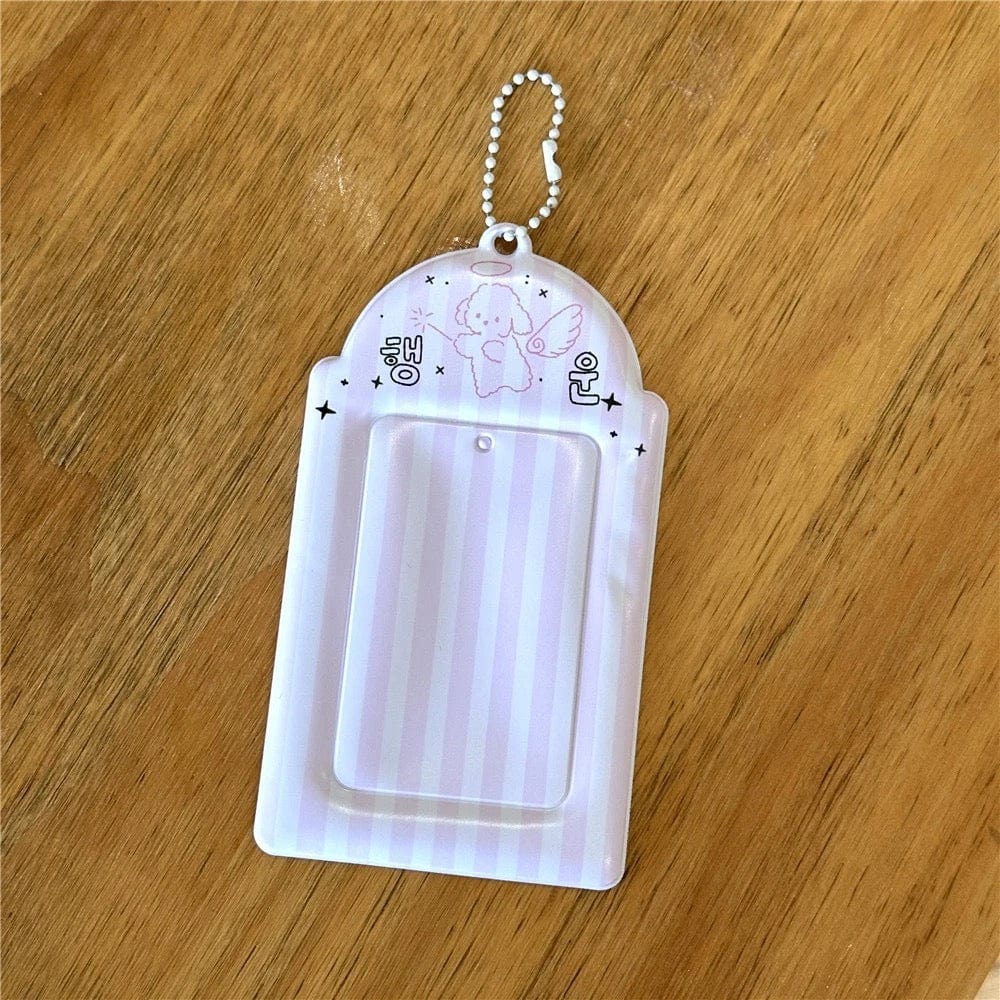 Cute Puppy Angel Bowknot Kpop Keychain Photocard Holder - ArtGalleryZen