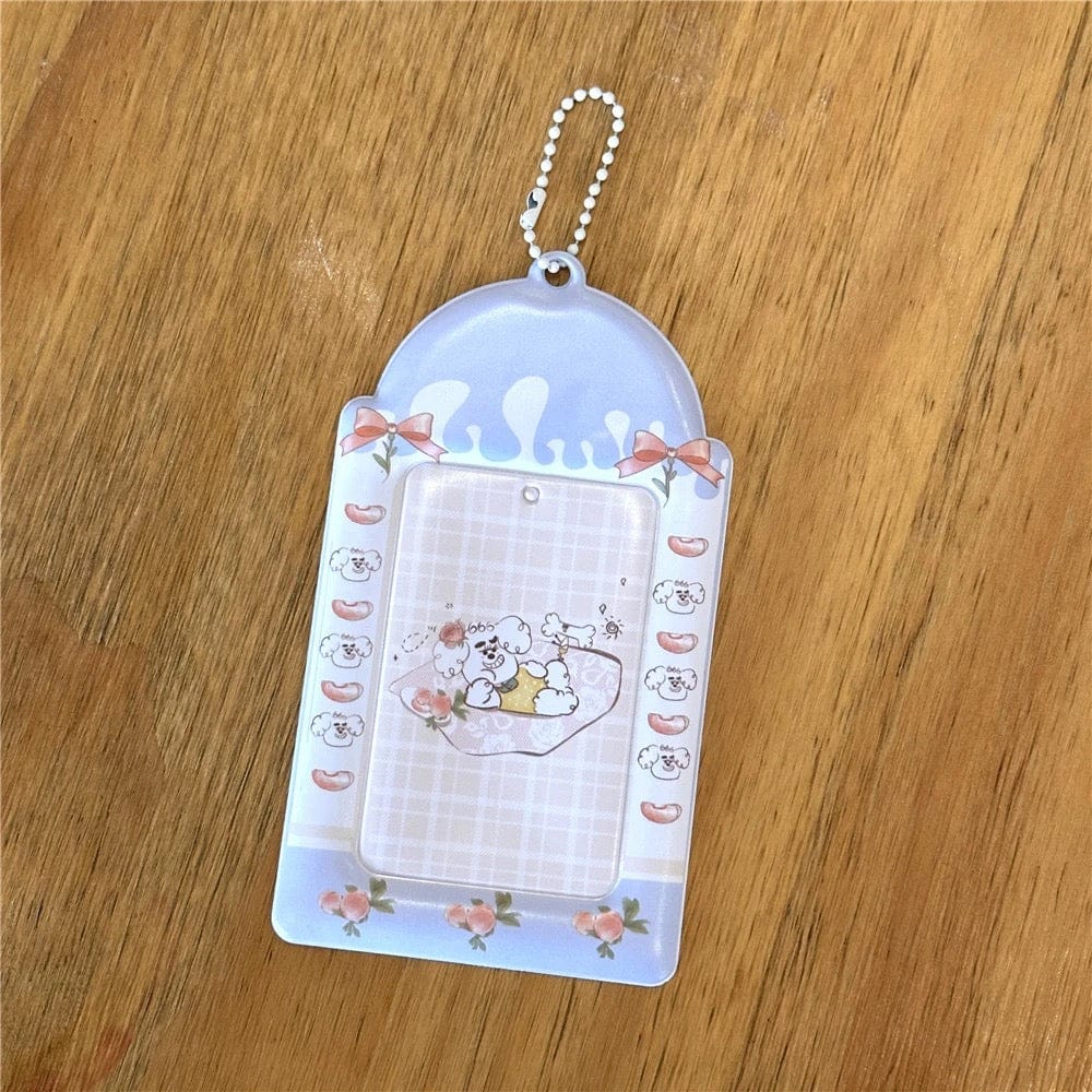 Cute Puppy Angel Bowknot Kpop Keychain Photocard Holder - ArtGalleryZen