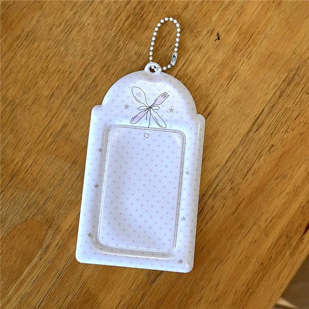 Cute Puppy Angel Bowknot Kpop Keychain Photocard Holder - ArtGalleryZen