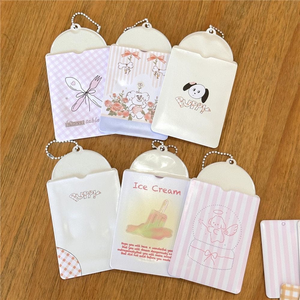 Cute Puppy Angel Bowknot Kpop Keychain Photocard Holder - ArtGalleryZen