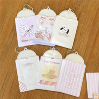 Thumbnail for Cute Puppy Angel Bowknot Kpop Keychain Photocard Holder - ArtGalleryZen
