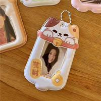 Thumbnail for Cute Puppy Cat Bear Hamster Kpop Keychain Photocard Holder - ArtGalleryZen