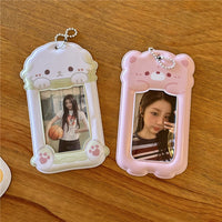 Thumbnail for Cute Puppy Cat Bear Hamster Kpop Keychain Photocard Holder - ArtGalleryZen