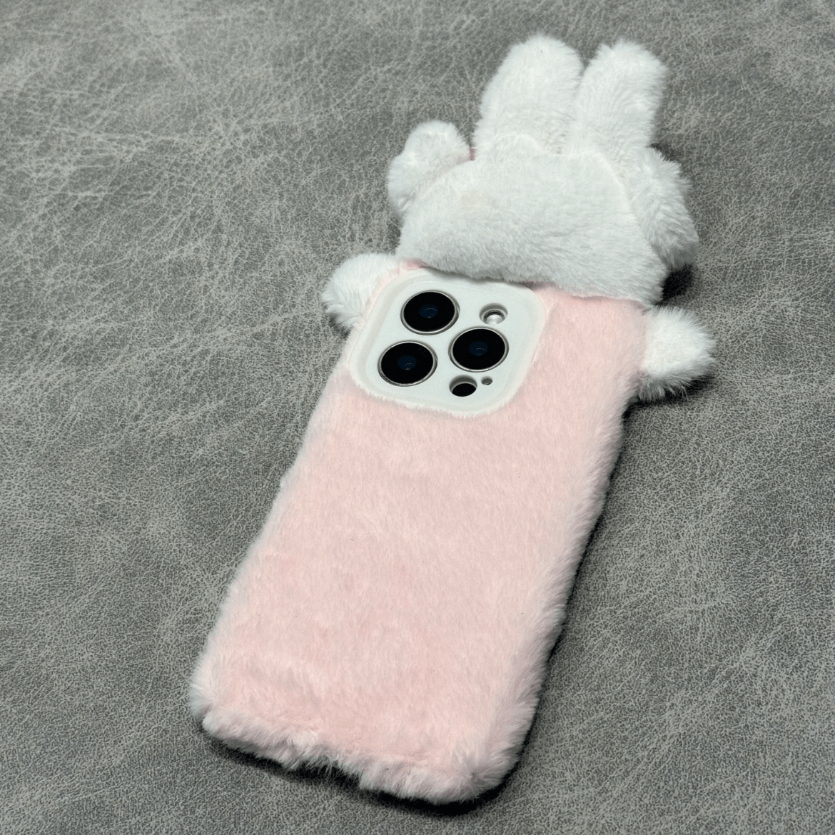 Cute Rabbit Plush Furry iPhone Case - ArtGalleryZen
