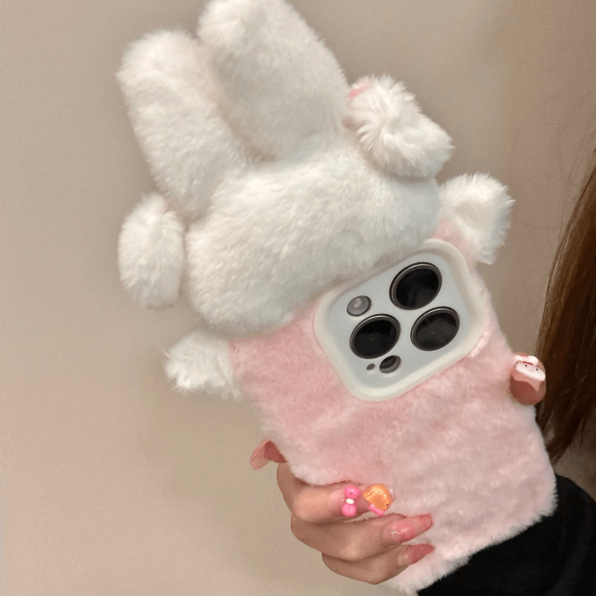 Cute Rabbit Plush Furry iPhone Case