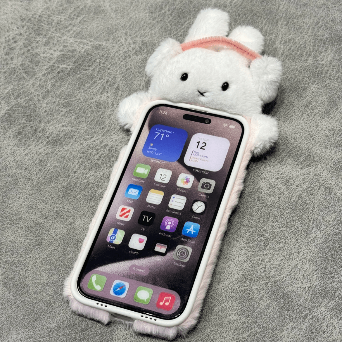 Cute Rabbit Plush Furry iPhone Case