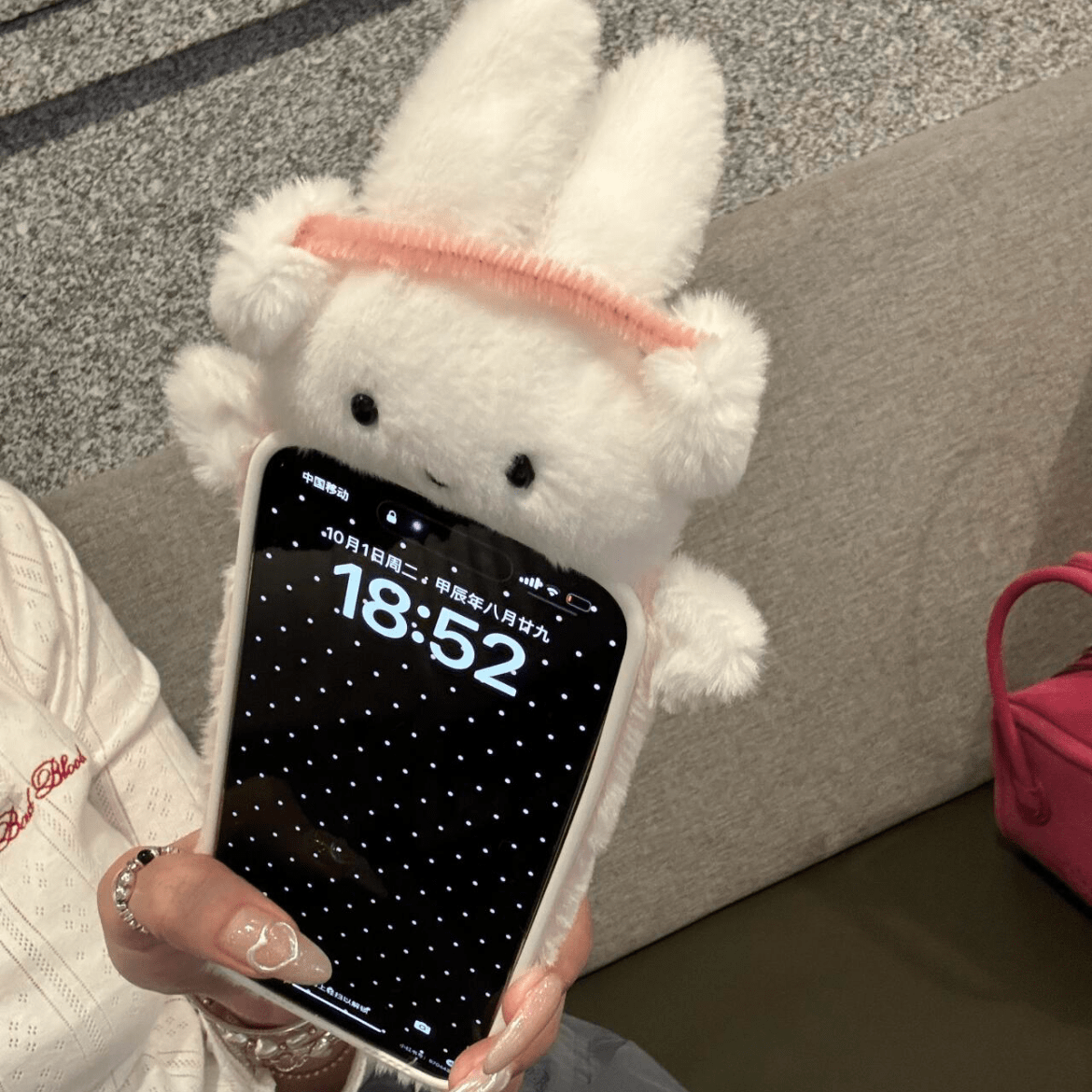 Cute Rabbit Plush Furry iPhone Case