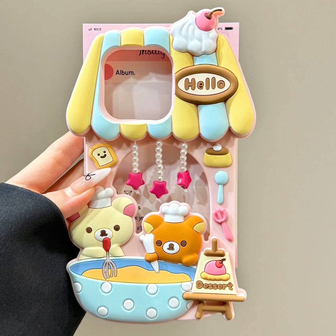 Cute Rilakkuma Dessert House Hollow iPhone Case - ArtGalleryZen
