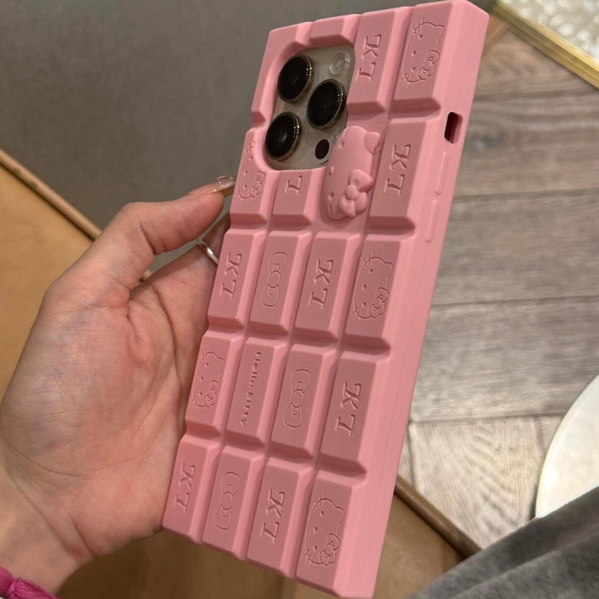 Cute Rilakkuma Hello Kitty Chocolate Silicone iPhone Case - ArtGalleryZen