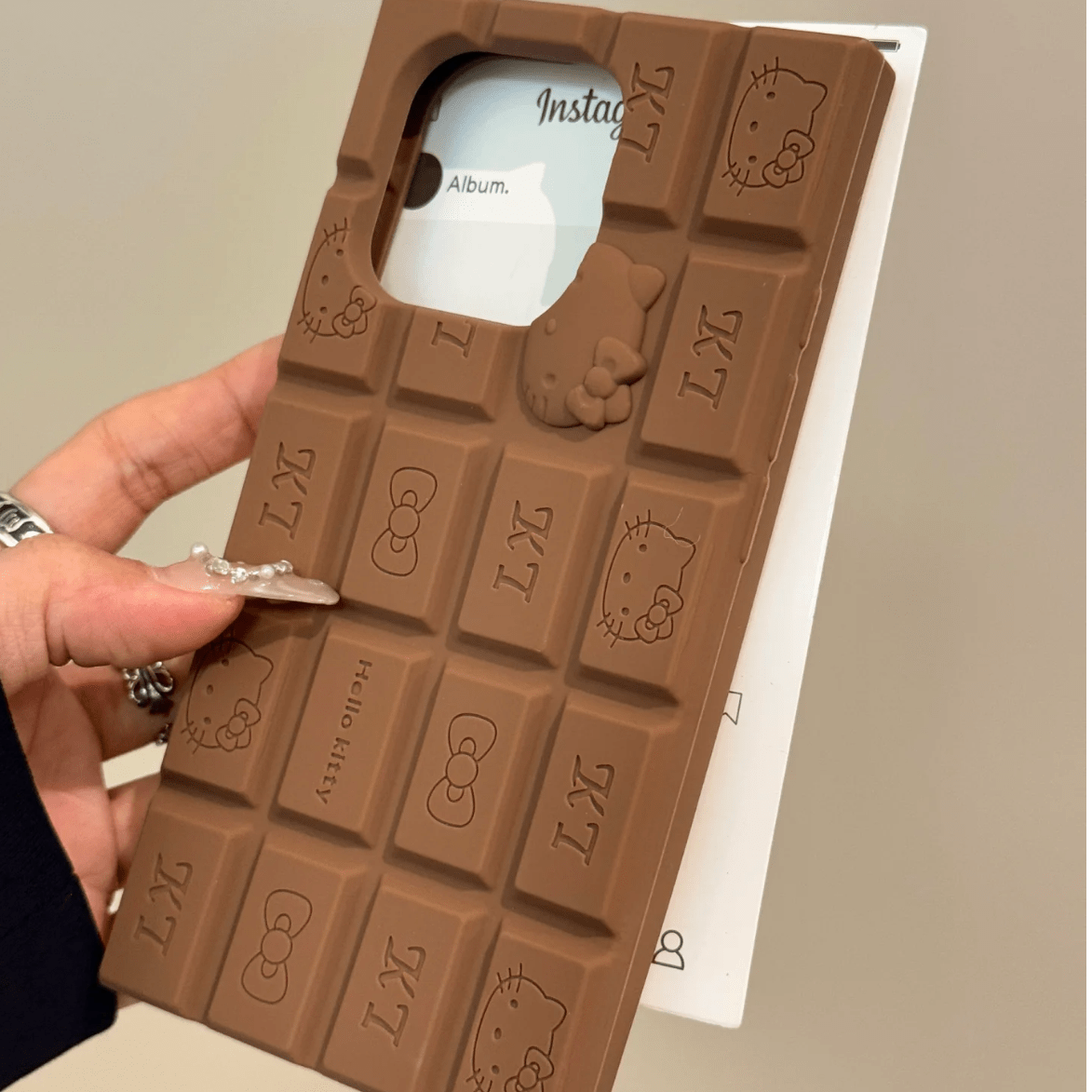 Cute Rilakkuma Hello Kitty Chocolate Silicone iPhone Case - ArtGalleryZen