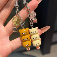Thumbnail for Cute Rilakkuma Lucky Clover Keychain Phone Strap - ArtGalleryZen