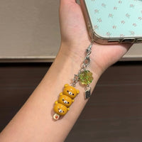 Thumbnail for Cute Rilakkuma Lucky Clover Keychain Phone Strap - ArtGalleryZen