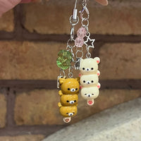 Thumbnail for Cute Rilakkuma Lucky Clover Keychain Phone Strap - ArtGalleryZen