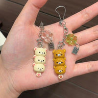 Thumbnail for Cute Rilakkuma Lucky Clover Keychain Phone Strap - ArtGalleryZen
