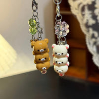 Thumbnail for Cute Rilakkuma Lucky Clover Keychain Phone Strap - ArtGalleryZen