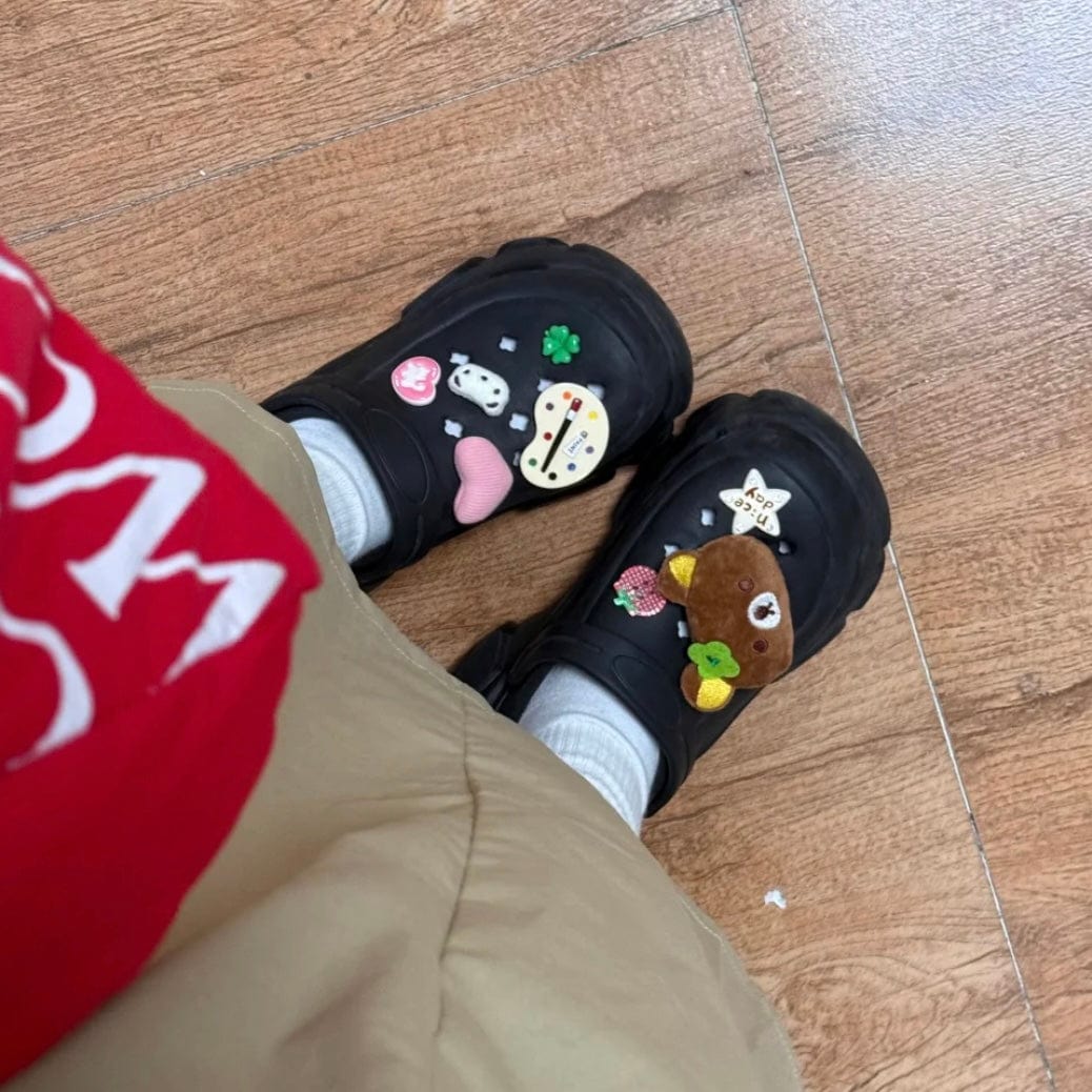 Cute Rilakkuma Lucky Clover Sandals Decoration Shoe Charms - ArtGalleryZen