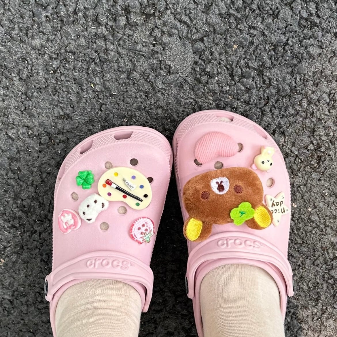 Cute Rilakkuma Lucky Clover Sandals Decoration Shoe Charms - ArtGalleryZen