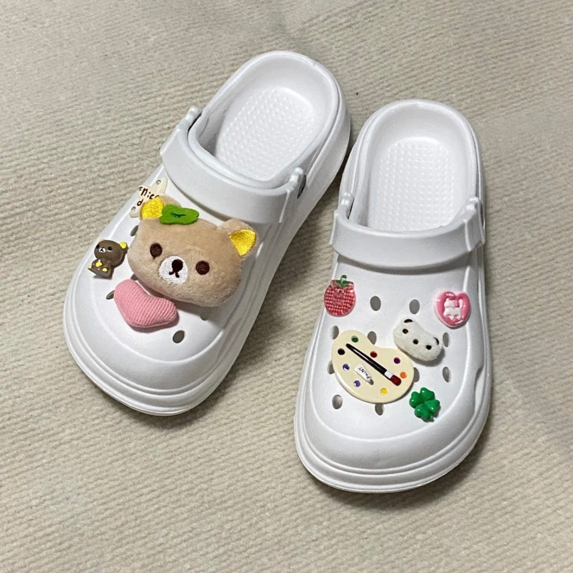 Cute Rilakkuma Lucky Clover Sandals Decoration Shoe Charms - ArtGalleryZen