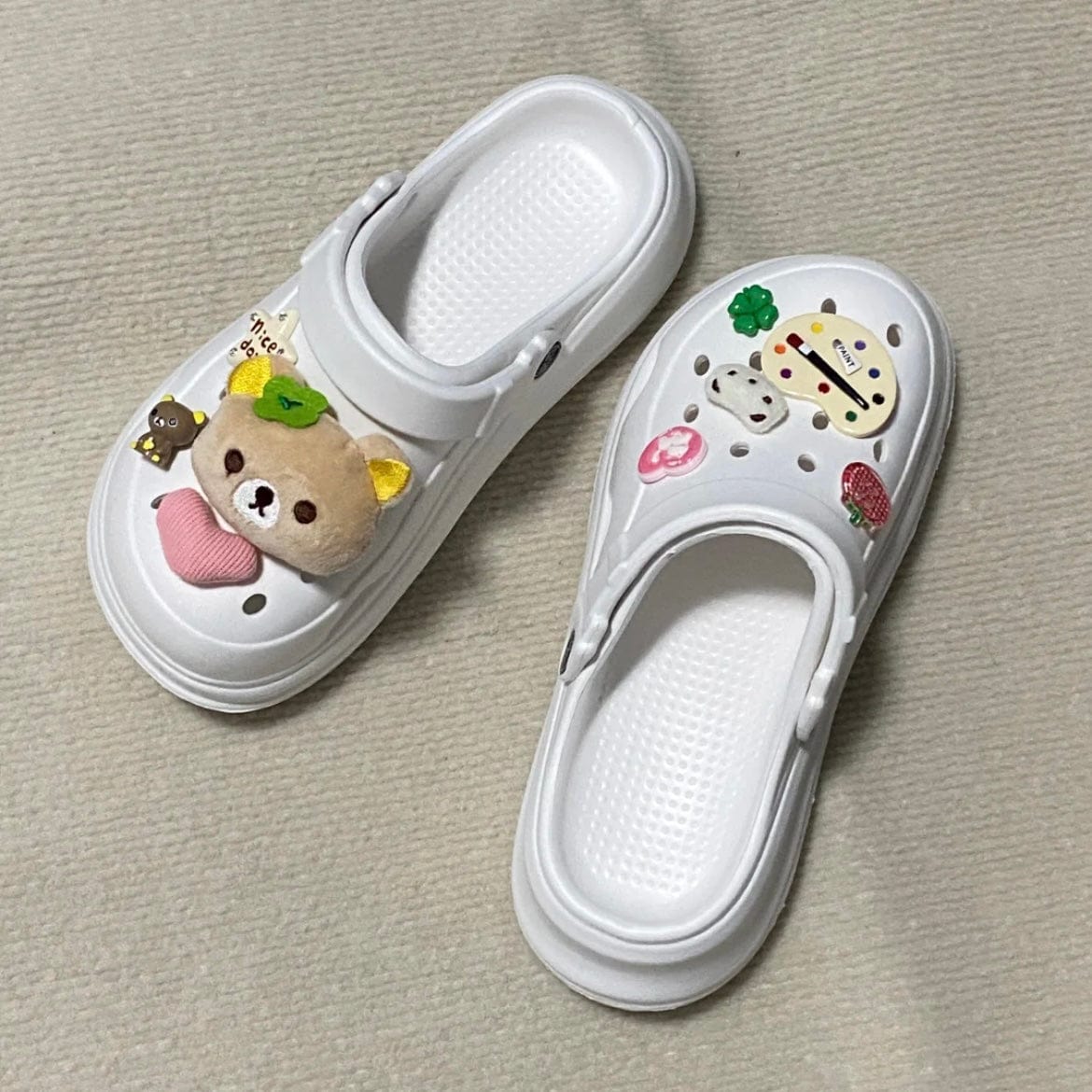 Cute Rilakkuma Lucky Clover Sandals Decoration Shoe Charms - ArtGalleryZen