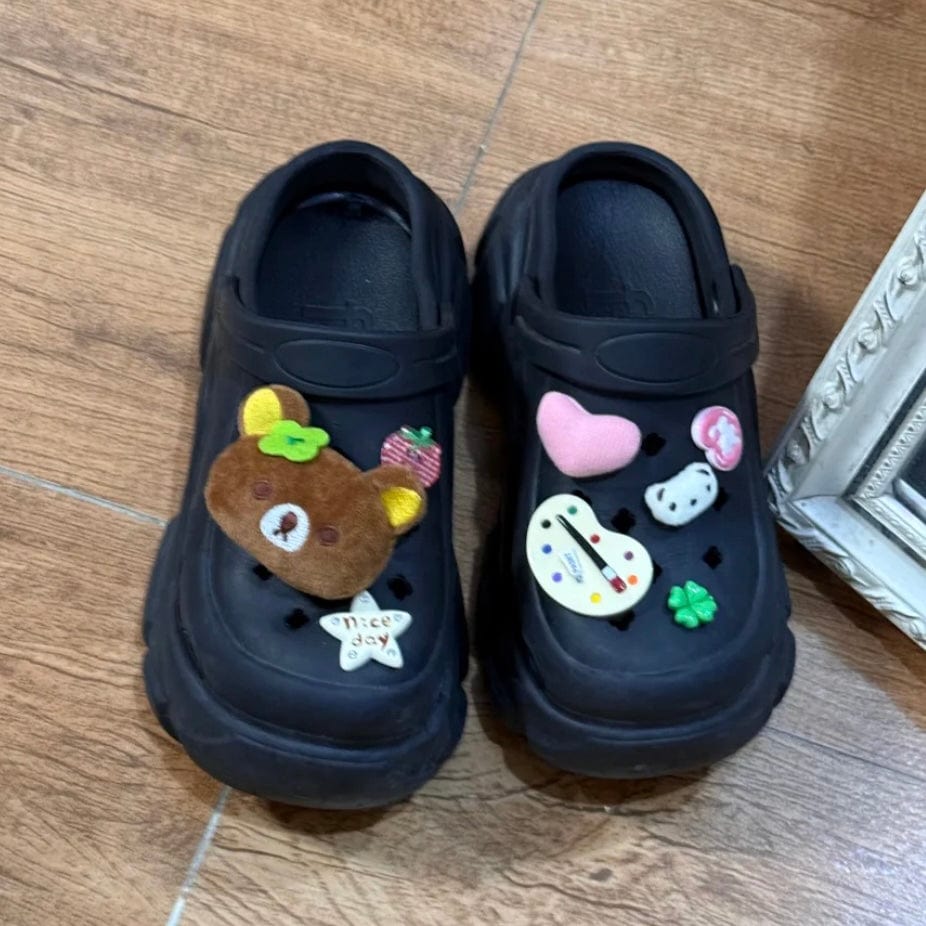 Cute Rilakkuma Lucky Clover Sandals Decoration Shoe Charms - ArtGalleryZen
