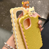 Thumbnail for Cute Rilakkuma Sandwich Cookie Silicone iPhone Case - ArtGalleryZen