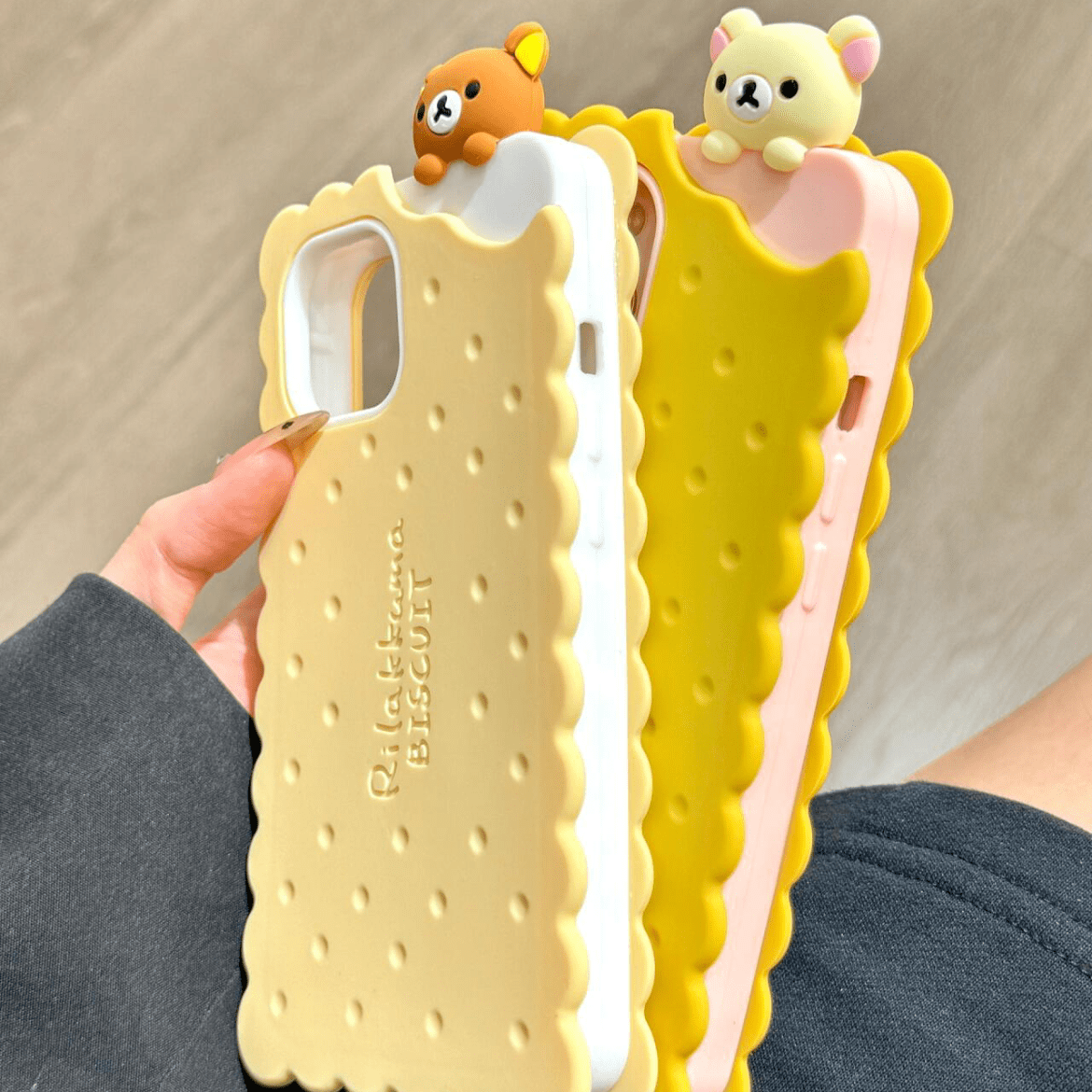 Cute Rilakkuma Sandwich Cookie Silicone iPhone Case