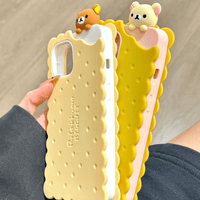 Thumbnail for Cute Rilakkuma Sandwich Cookie Silicone iPhone Case