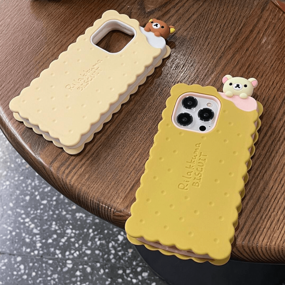 Cute Rilakkuma Sandwich Cookie Silicone iPhone Case