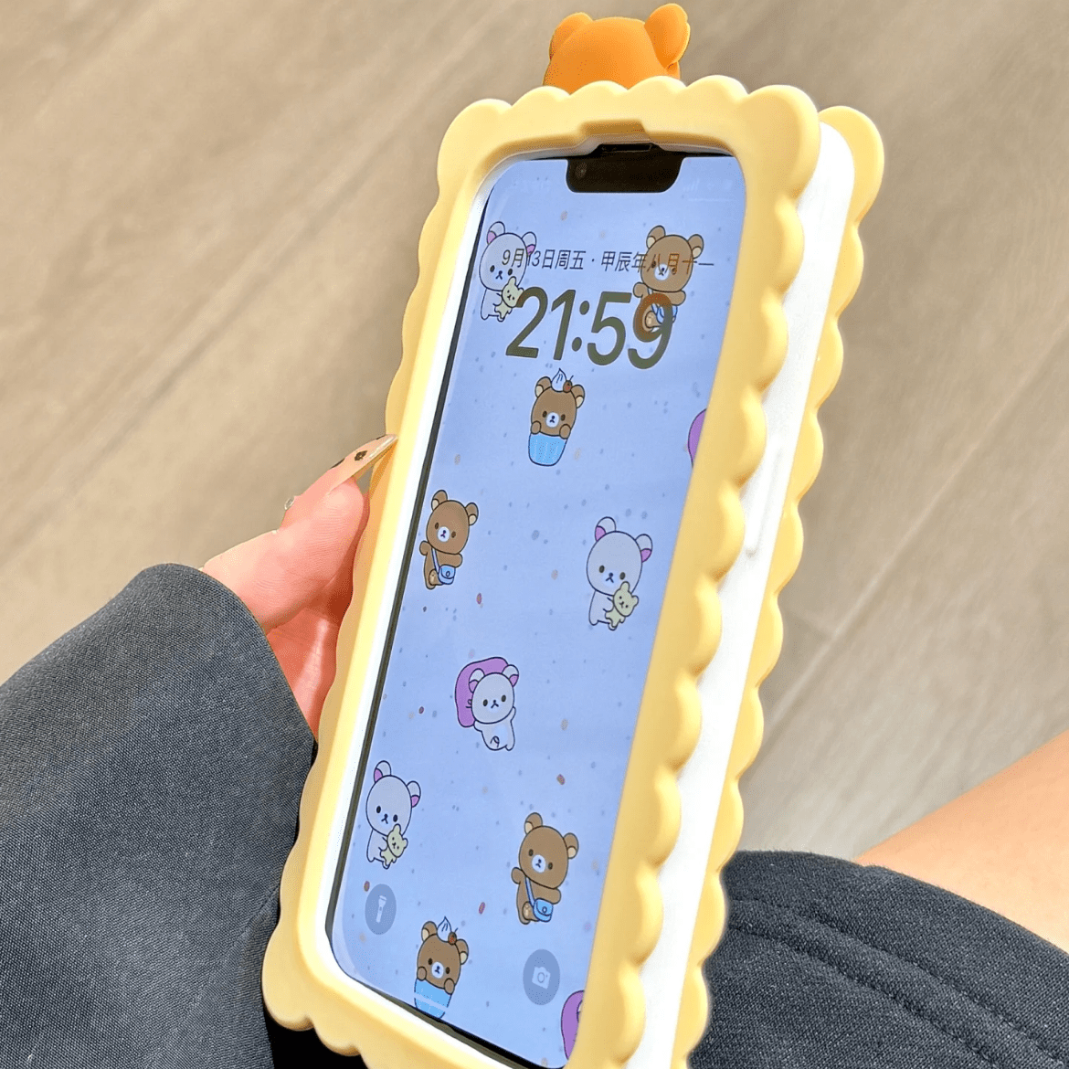 Cute Rilakkuma Sandwich Cookie Silicone iPhone Case