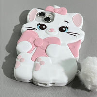 Thumbnail for Cute Sanrio Marie Kitten Silicone iPhone Case With Plush Accessories