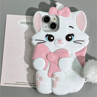 Thumbnail for Cute Sanrio Marie Kitten Silicone iPhone Case With Plush Accessories