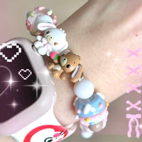 Thumbnail for Cute Sanrio Sugarbunnies Cupcake Glass Bead Chain Bracelet