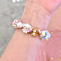 Thumbnail for Cute Sanrio Sugarbunnies Cupcake Glass Bead Chain Bracelet