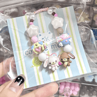 Thumbnail for Cute Sanrio Sugarbunnies Cupcake Glass Bead Chain Bracelet